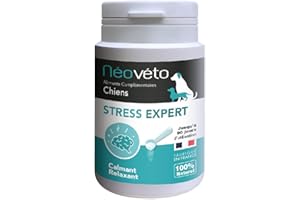 Néovéto Stress Expert, Poudre Contre Le Stress des Chiens, 54g, 90 cuillérées, Actifs agréés par Les Services vétérinaires français