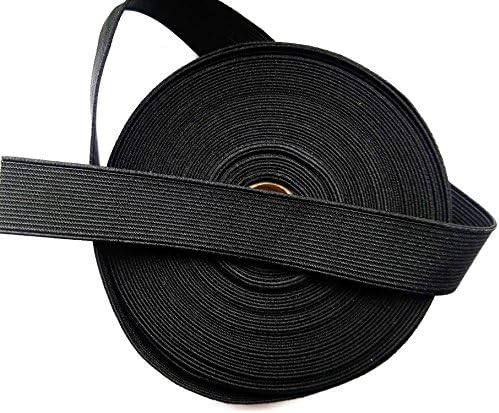 Black Quality Strong Flat Elastic 25 mm 1 inches Wide stiff strong flexable (25 Metres/81 ft Approx)