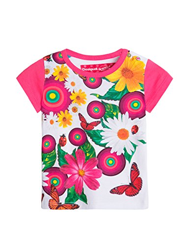 Desigual Baby-Girls Aina Floral T-Shirt, White (Blanco), 12-18 Months (Manufacturer Size:18)