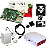 Raspberry Pi 3 Set mit 16 GB SanDisk SD, HDMI, original Netzteil und Gehäuse, Kühlkörper (weiß)