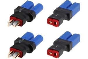 YOUME POWER 2 Pairs EC5 a Deans T Adattatore Maschio Femmina Connettore Spina Set Compatibile con Arrma E-flite RC Auto Camion Aereo Batteria Lipo ESC Balance Charger Motor (4 pz/lotto)