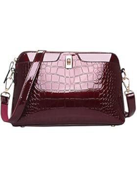AiSi Damen mini Lack Leder Handtasche/ Damenhandtasche/ Schultertasche/ Crossbody Bag/ Umhängetaschen/ Henkeltasche...