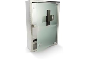 HERSIG - Caja Botiquin Pared | Armario Botiquin Primeros Auxilios - 12 x 30 x 45 cm