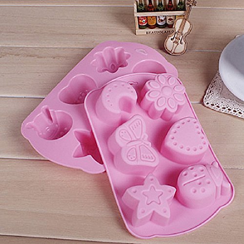 1Pcs 3D Mond Schimmel Ice Tray Kinder Schokolade Silikon Cake Pop-Out Fondant Baking Mould zufällige Farbe