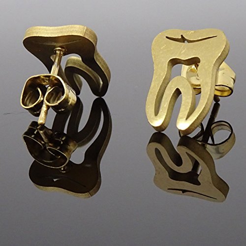 humpie Dumpie U.S.A. Inc. 2 x pendientes pendiente botón Diente desbastar acodado para dentistas odontoiatra Metal