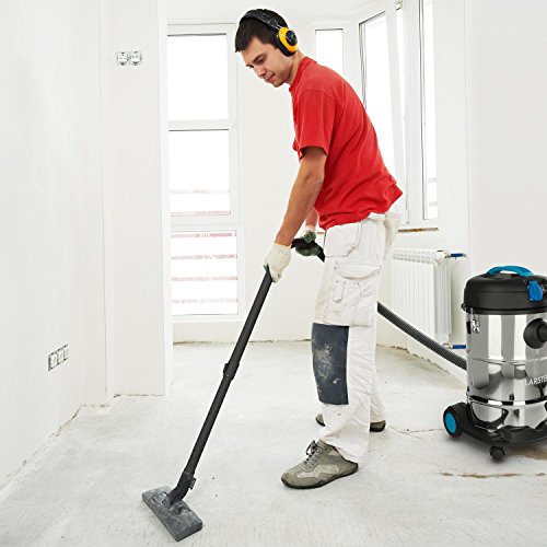 Klarstein Reinraum Prima-30 Industriesauger Nass-Trocken Sauger Staubsauger (1200 Watt Saugleistung, 30 Liter Edelstahl-Tank, integrierte 1000 Watt Steckdose) silber-blau - 4