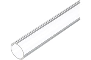 Rebower 25 cm klar plast styvt rör 21 mm x 25 mm (0,8 tum x 1 tum) akrylrör rund polykarbonatrör, [för VVS, hydraulik, akvari