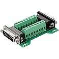 Jienk DB15 Male to Female Terminal Breakout Board, RS232 D-SUB Serial to 15pin Port Terminal Block Gender Changer Connector
