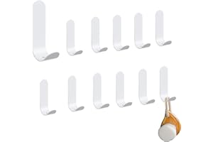 Feligio 12 Stück Haken Selbstklebend, Klebehaken Edelstahl SUS304, Wasserdicht Rostfrei Starker, Handtuchhaken Ohne Bohren für Küche Bad Wand Aufhänger weiß