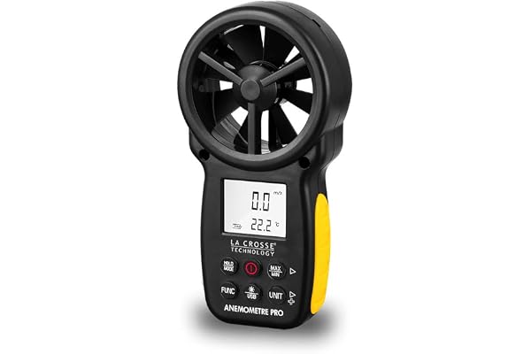 La Crosse Technology - WS9501 Anémomètre à main digital et connexion informatique - Noir/Jaune