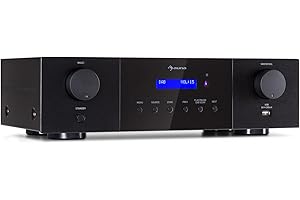 Auna AMP-4000 - Amplificatore stereo DAB HiFi, radio DAB+, telecomando USB, amplifier con display LED, nero