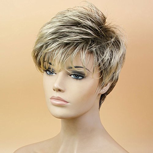 Pelucas de ciruelo corto, pelucas Tospanic con brazaletes completos para mujer