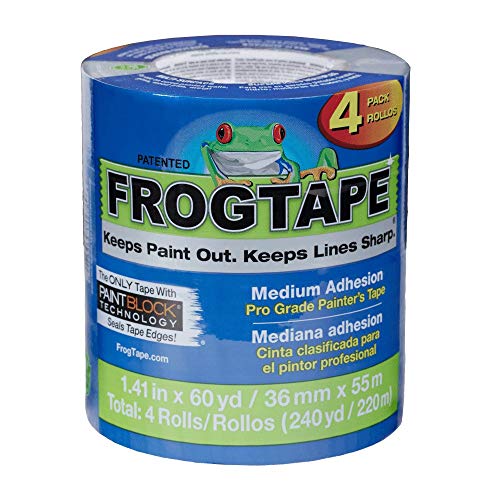 Shurtape CP-130 Cinta de pintor FrogTape Brand Pro Grade: 1.41 in. x 60 yds. (Azul) / 4-paquete