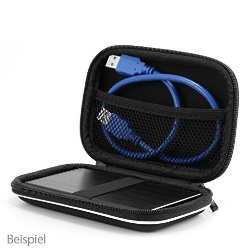 CSL – Universal Festplatten-Tasche für 2.5″ HDD/SSD mit Zubehörfach | HDD/SSD Black/White Case | Schutzetui | Schutzhülle | Hard Case Tasche | geeignet für externe Festplatten bis 6,35cm (2,5 Zoll) und GPS- und Navigationsgeräte | aus elastischem EVA-Material (Mesh- Gewebe) + Polyester | wasserabweisend/UV-Schutz | ideal geeignet für mobilen Transport | schwarz/weiß (Mesh-Gewebe) - 3