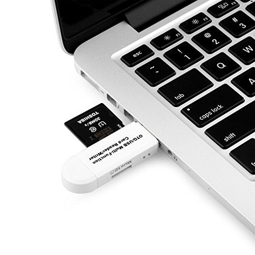 KiWiBiRD Micro USB OTG zu USB 2.0 Adapter; SD/Micro SD Kartenleser mit standard USB Male & Micro USB Male Anschluss für Smartphones/Tablets mit OTG Funktion, PCs, MacBooks und Smart TVs – Weiß - 5