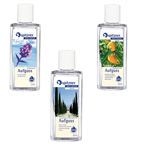 Spitzner Vorteilspack 3er Eisminze Cypresse Mandarine Saunaaufguss je 190 ml