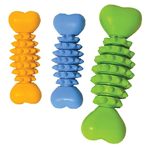 Rosewood Rubber, Tough Chew Resistant, Bone Dog Toy, Assorted Colours