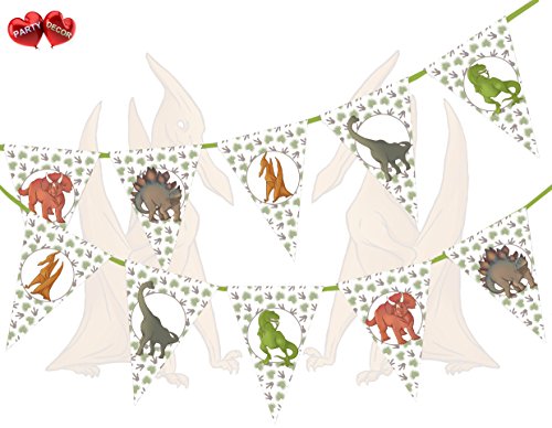 Jurassic Collection - Dinosaurs Mix Theme Bunting Banner 15 Flags For Guaranteed Stylish Amazing party decoration by PARTY DECOR Jurassic Collection - Dinosaurs Mix Theme Bunting Banner 15 Flags For Guaranteed Stylish Amazing party decoration by PARTY DECOR