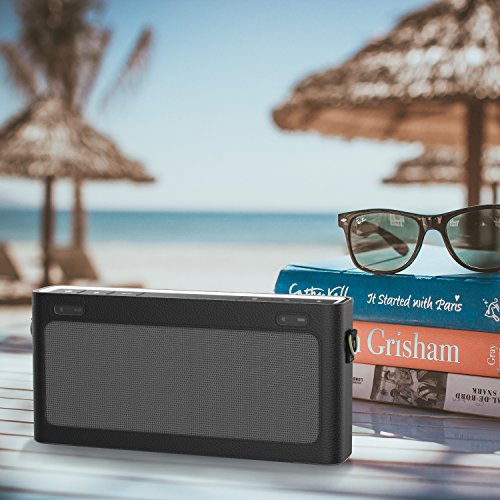 MoKo Bose SoundLink III Bluetooth Lautsprecher Hülle Abdeckung, Premium PU Leder Schutzhülle Case mit Handschlaufe/Karabiner für Bose SoundLink 3 Bluetooth Wireless Speaker, Schwarz - 7