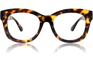 JiSoo Reading Glasses Women/Men Designer Oversized Readers, Thick Large Round Ladies Reading Glasses