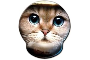 Alfombrilla de ratón con soporte para muñeca,Jahosin reposamuñecas ergonómico de espuma viscoelástica Base de goma antideslizante para computadora y oficina 25x23 cat