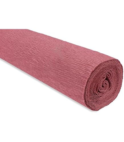 Rouleau Papier Crépon Lite 140g - 50x250 Cm - Teinte Olive Clair 622 - Fabriqué En Italie - Pour Artisanat Floral