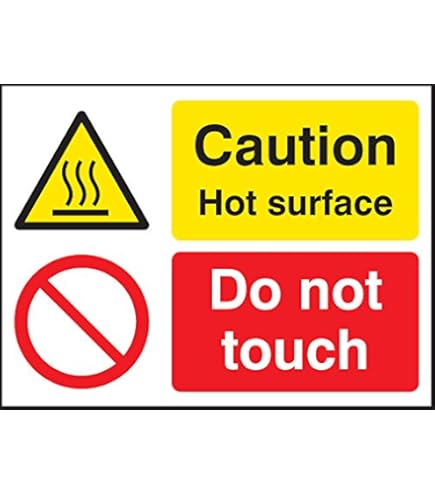 RS PRO Vinyl Safety Label Caution Hot Text 100 Mm X 200 Mm
