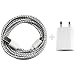 Produktbild USB Netzteil 5V/1A + 2m Nylon Micro USB Ladekabel Datenkabel Set kompatibel mit [Universal, Handy, Tablet, Smartphone, Samsung Galaxy, HTC, Nokia, Sony, LG, Nexus, und viele Mehr.] weiß