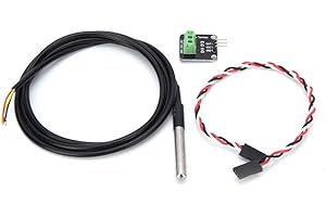 WALFRONT Kit de module de capteur de température DS18B20 avec capteur étanche 18B20 en acier inoxydable 1Pc et fil de connexion 3P