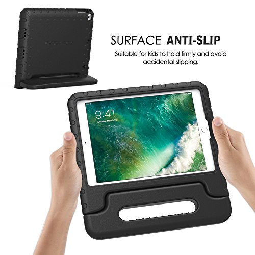 MoKo Hülle für Neu iPad 9.7 Zoll 2017 – Superleicht EVA Stoßfest Kinderfreundlich Kinder Schutzhülle mit umwandelbarer Handgriff Handle und Standfunktion für Apple New iPad 2017 9.7 Zoll / iPad Air / iPad Air 2 Tablet, Schwarz - 8