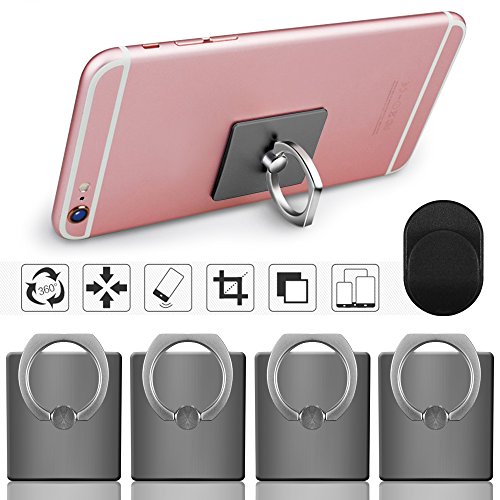 Handyhalter , 4-Pack Senhai Universal Smartphone Ring Grip Standplatz -Auto-Halterungen fÃ¼r iPhone, iPad, Samsung HTC Nokia Smartphones, Tablet (4 Schwarz)