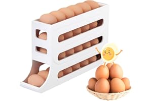 JIAHUADE Frigorifero Portauova, Contenitore e Dispenser di Uovo (Bianco)