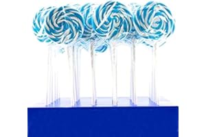 DE ANTONI Lecca Lecca Bianco Azzurro gusto Fragola | 36 pezzi | Lecca Lecca ideale per Battesimi, Compleanno e Feste a tema | Diametro 7 cm | Peso Netto 40 g (Bianco Azzurro)