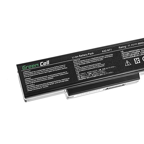 Green Cell® Extended Serie A32-K72 Laptop Akku für Asus K72 K72F K72J K72JR K73 K73S K73SV N71 N73 N73S N73SV X73 X73E X73S (9 Zellen 6600mAh 11.1V Schwarz) - 8