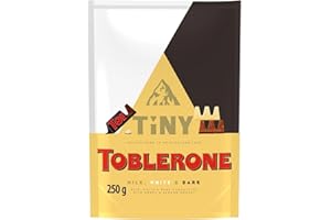 Toblerone Tiny's Milk, White & Dark Chocolates with Honey & Almond Nougat, Christmas Treat for Stockings, Gifting, or Sharing 250 g (Pack of 1)