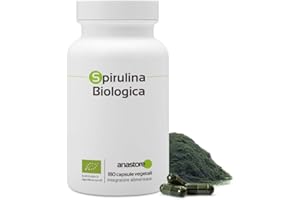ANASTORE ALGA SPIRULINA BIO * 500 mg / 180 capsule * Antiossidanti, Cardiovascolare (glucosa), Carenze (emoglobina), Energia (fatica), Equilibrio emozionale, immune (stimolazione delle difese naturali), Peso