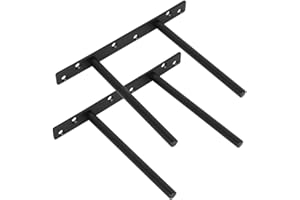 Soporte Estanteria Pared, SAYAYO Estantes Flotantes Invisibles Metal Escuadras para Estanterias Metalicas Soporte Oculto Balda Negro Mate para Cocina, Baño, Dormitorio, Sala, EJY9006B-2P