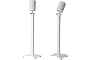 shinar Set di 2 supporti per altoparlanti in metallo, compatibili con Sonos Era 100, con rotazioni regolabili fino a 360°, inclinazioni -70°/+70° per Sonos Era 100 (Bianco)