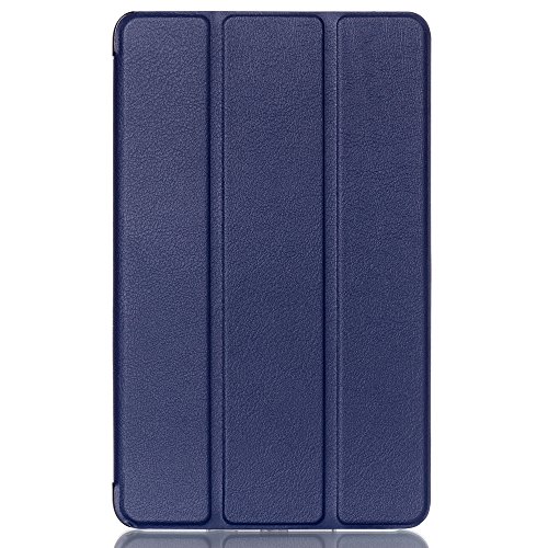 Fire 7 Lederhülle, G-i-Mall Dunkelblau Ultraslim PU Leder Hülle Etui Filp Folio Schutz Tasche Cover Case mit Standfunktion für Amazon Fire 7 Zoll Tablet (5. Generation, 2015 Modell) - 2