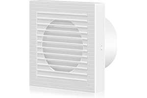 Hon&Guan 150mm Badlüfter, 250m³/h Abluftventilator, Leise Ventilator Lüftung Wandventilator mit EU-Stecker, für Bür Badezimmer, Küche, WC, Wohnzimmer, Schlafzimmer, Decke, Weiß