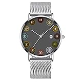 Minimalistische Mode Quarz-Armbanduhr Elite Ultra Thin Wasserdichte Sportuhr mit Datum mit Mesh-Band 309. Die Sternzeichen-Uhr