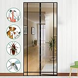 4.✿CIRCULACIÓN DEL AIRE FRESCO. Esta red de cortina mosquitera puerta mágico es muy transpirable. En ausencia de mosquitos, no se sentirá muy sofocante y disfrutará del aire fresco. Cortina de puerta hecha de 100% poliéster y, por lo tanto, es más duradera. 220 x 100 cm, La altura y el ancho son variables, puede cortar la cortina a un tamaño adecuado, por lo que nuestra cortina mosquitera es ideal para puertas de apartamentos, puertas de balcón y para la caravana adecuada.