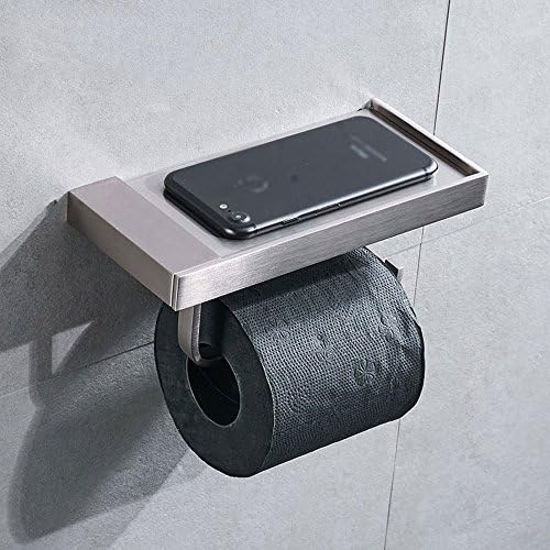 Pointth Wall Mounted Brass Toilet Paper Holder Bathroom Shelf Accessories Mobile Phone Stand Tissue Roll Stand Bathroom Shower Toilets Organizer