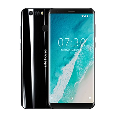 Ulefone MIX2 5,7 Pollici HD+ 18:9 4G Smartphone, Android 7.0 MTK6737H Quad Core 1.3GHz, 2GB RAM 16GB ROM, Dual Fotocamera Posteriore, Fingerprint ID, Dual SIM, 3380mAh Batteria, Nero