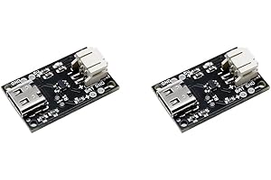 Treedix 2Pcs Type C USB LiPo Battery Charger Board with Battery Protection JST Socket with LED Indicator Charging Rate Adjustable Automatic Power-Down Thermal Regulation