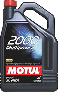 Motul 2000 Multipower 20W50 API SL Engine Oil for Cars (3 L)