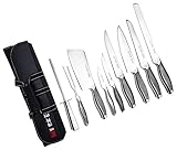 Zu den Kochmessern erhalten Sie Schutzhüllen, die verhindern, dass die Klingen während des Transports den Koffer beschädigen