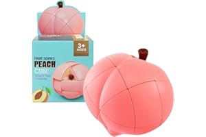 RECIÉNACIDOS Cubo Mágico de Velocidad con Forma de Frutas [Banana, Apple y Lemon], Juego Educativo y Creativo para Ejercitar y Desarrollar la Inteligencia y la Destreza - Regalo Original para Niños (Peach Cube)