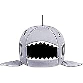 Alytimes Dog Bed Shark Cat Bed Pet Cave for Small Pets with Removable Cushion Water Resistant Bottom Machine Washable Lovely 