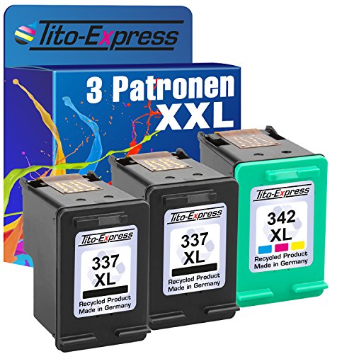 PlatinumSerie® 3x Druckerpatrone für HP 337 XL & HP 342 XL Photosmart 2500 C4170 C4175 C4180 C4190